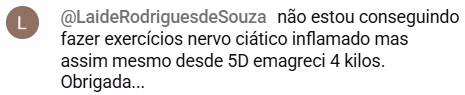 Comentário de aluna — Protocolo 5D