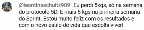 Comentário de aluna — Protocolo 5D